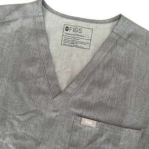 FIGS Catarina One-Pocket Scrub Top Grey Womens Large V-Neck Graphite PO 2974